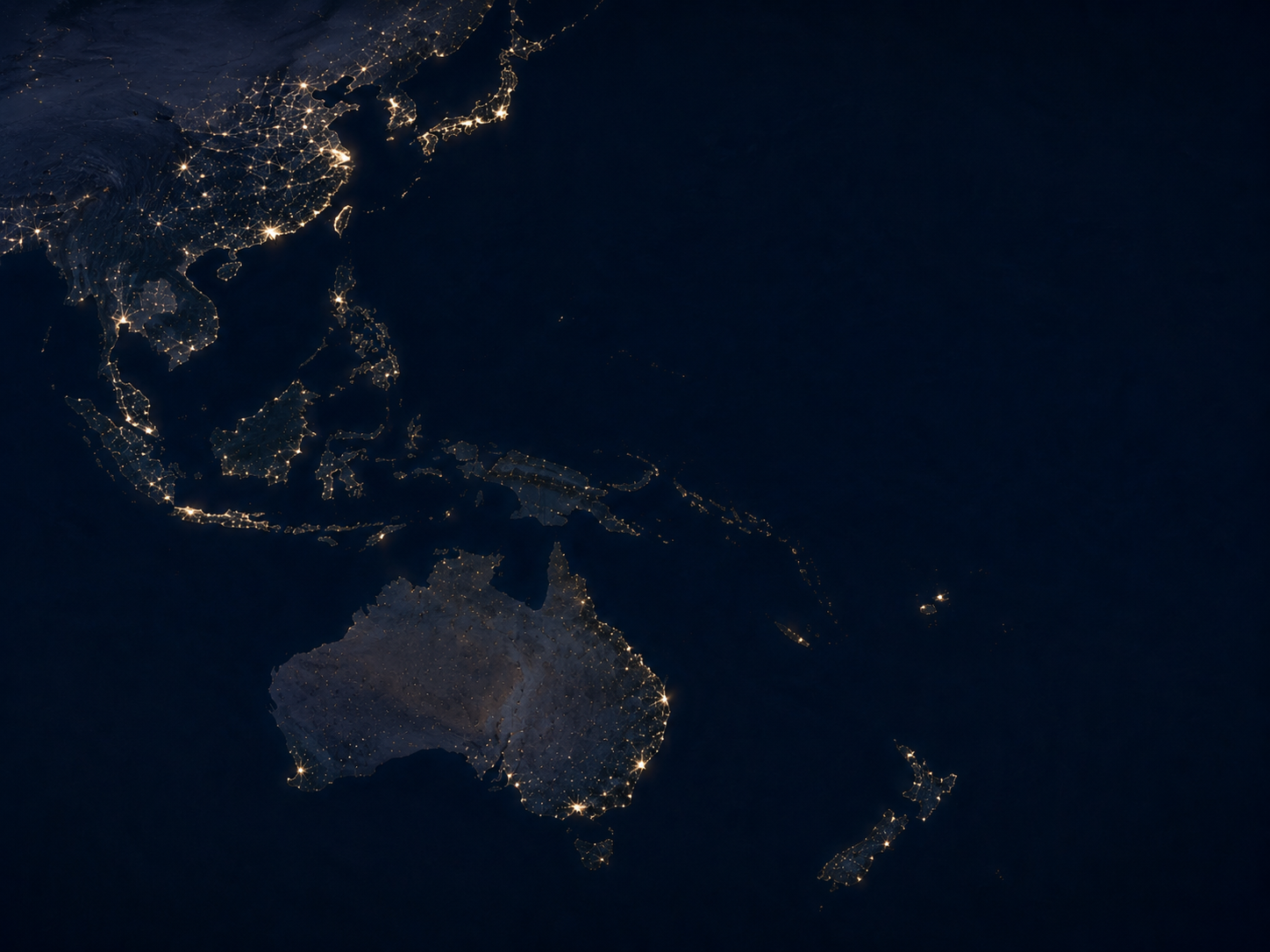 China to New Zealand and Australia logistics map